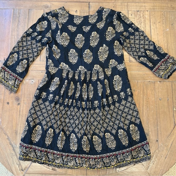 Anthropologie Maeve Maplewood Dress XSP Paisley Bohemian V-neck Festival Mini - Picture 9 of 12
